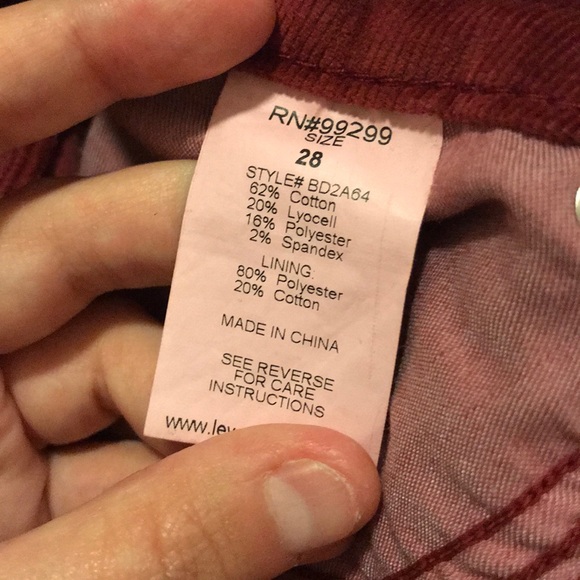 Level 99 red corduroy pants - Picture 5 of 5